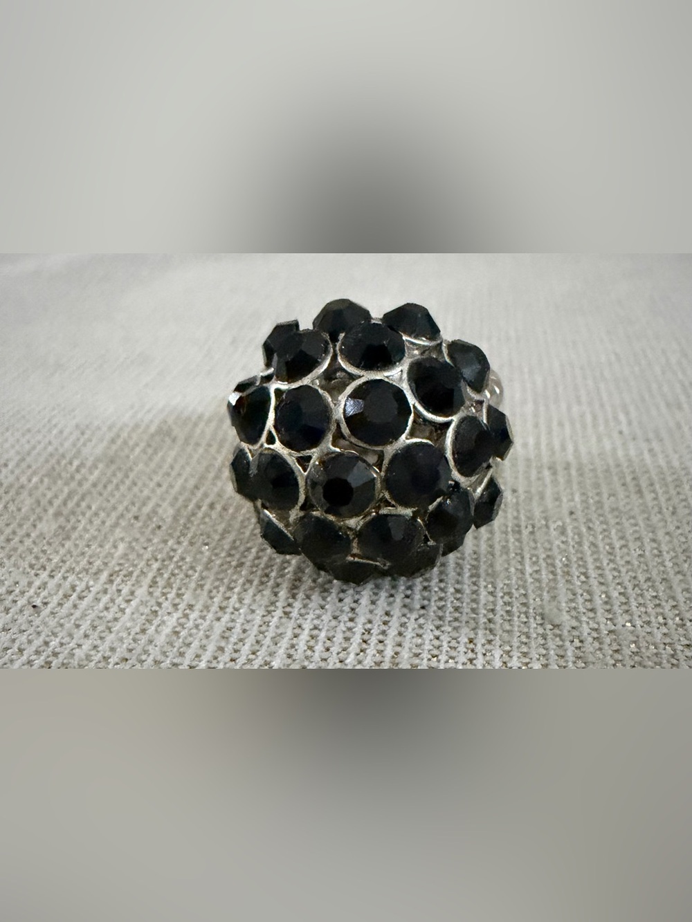 Black Crystal Cluster Stud Earring - Unbranded